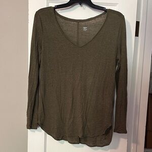 Olive Green Long Sleeve Top